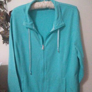 Croft & Barrow Turquoise lightweight knit jacket.